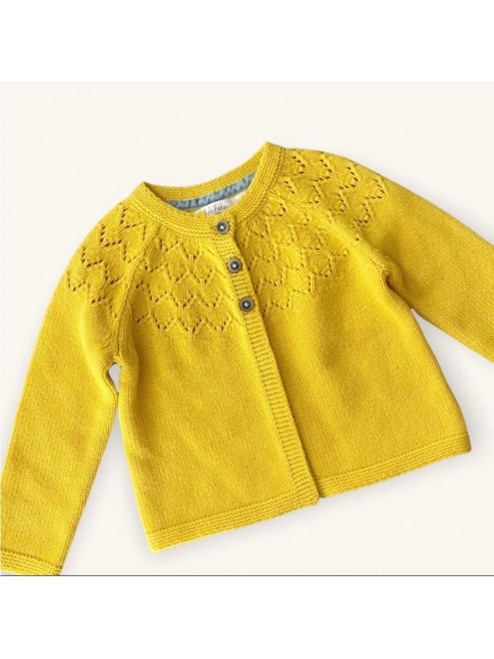New Baby Boden yellow cardigan